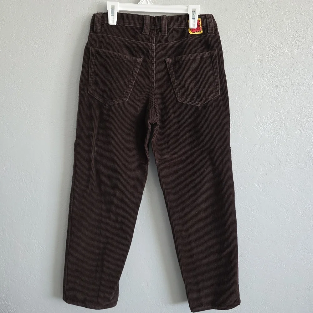 Empyre Mens Junior Corduroy Skate Pants Brown Relax Loose Fit Baggy Size 26